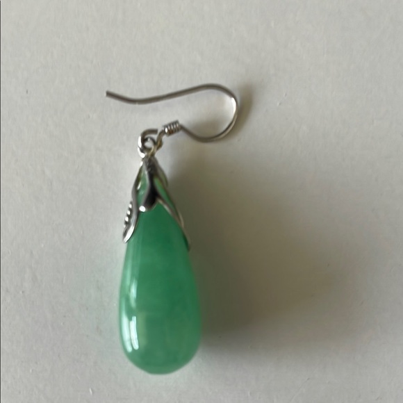 Ross-Simons Jade Teardrop Earrings in Sterling Silver - Picture 3 of 6